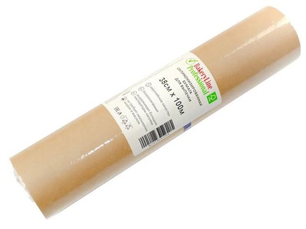 Бумага для выпечки 38см х100м Bakery Line коричневая в пленке