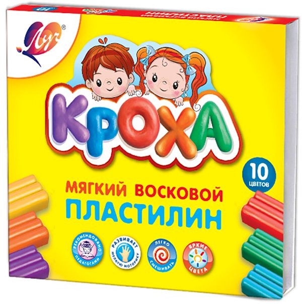 Пластилин мягкий Кроха, 10 цветов