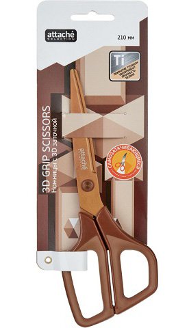 Ножницы Selection, 210 мм, 3D лезвие, эргономичные ручки, покрытие Titanium, кофе