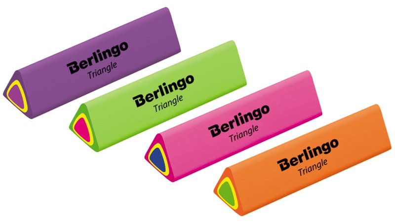 Ластик Berlingo Triangle изготовлен из термопластичной резины. Имеет треугольную форму. Предназначен для удаления рисунков чернографитных карандашей. Не оставляет следов и разводов, не токсичный. Размер 44х15х15 мм. В картонном дисплей-боксе 36 штук. Цвета в ассортименте: зеленый, розовый, фиолетовый, оранжевый.
