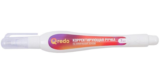 Ручка корректирующая Qredo используется для корректировки печатного и рукописного текста. Подходит для всех видов бумаг. Способ нанесения роллерный. Средство наносится ровно, быстро высыхает. Пластиковый наконечник позволяет осуществлять точные исправления. Корпус выполнен из пластика. Объем флакона 7 мл. Перед применением ручку необходимо взболтать. В транспортной коробке 12 штук.