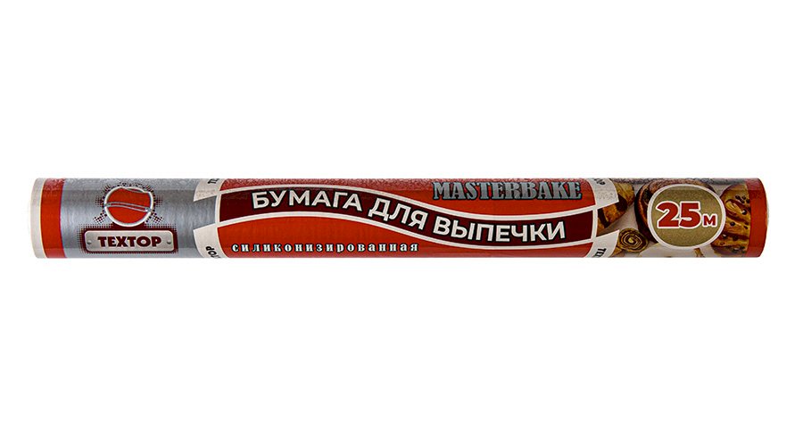 Бумага для выпечки Textop MasterBake, 38 см х 25 м,  коричневая в пленке, 20 штук