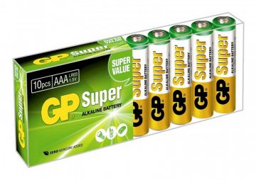 Батарейки GP Super AAA/LR03/24A алкалиновые, 10 штук в упаковке
