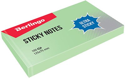 Блок самоклеящийся Berlingo Ultra Sticky предназначен для коротких заметок и напоминаний. Может быть использован в качестве закладок или маркировки внутри папок. Легко крепится к любой гладкой поверхности. Клеевой слой не оставляет следов, стикеры можно многократно переклеивать. Блок для записей отлично подходит как для офиса, так и для дома. Спокойный пастельно-зеленый цвет не раздражает глаза. Размер листов 125х75 мм. В блоке 100 листов. У упаковке 12 блоков.
