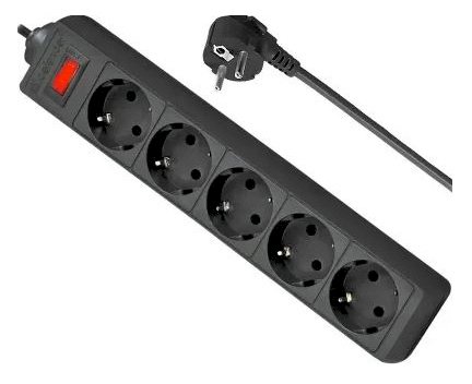 Сетевой фильтр Defender ES 5 розеток, 5 м, черный