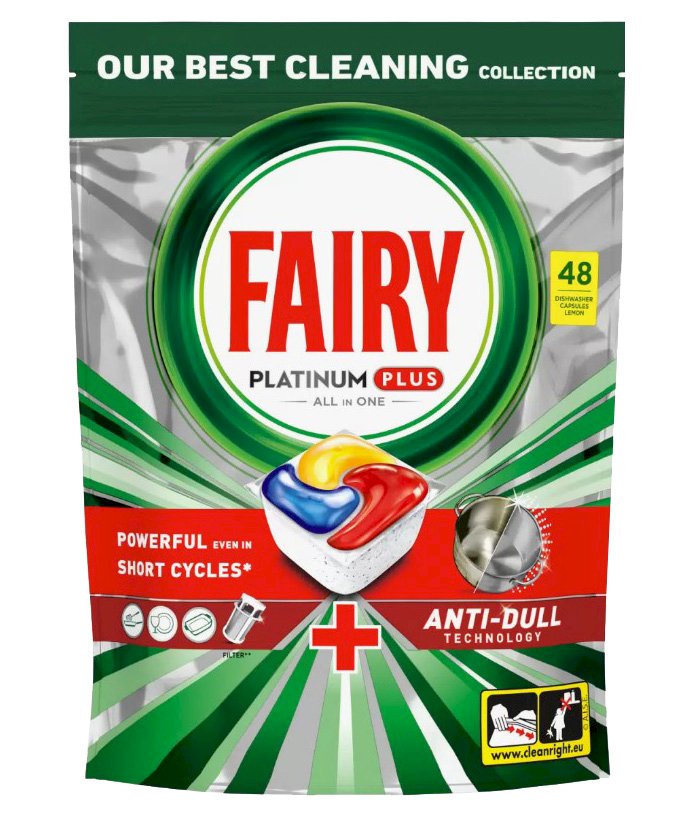 Капсулы для автоматических посудомоечных машин Fairy Platinum Plus All In One, 48 штук
