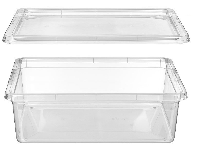 Контейнер Palm 26 литров с крышкой 550х396х172 мм, пластик, прозрачный