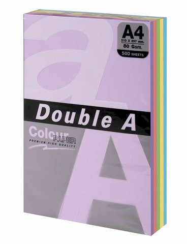 Бумага DOUBLE A для офисной техники, А4, 80 г/м2, 500 листов, цветная, пастель, микс