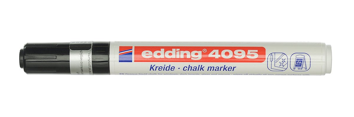 Маркер меловой для окон Edding Е-4095, смываемый, пулевидный, 3 мм, черный, 10 штук