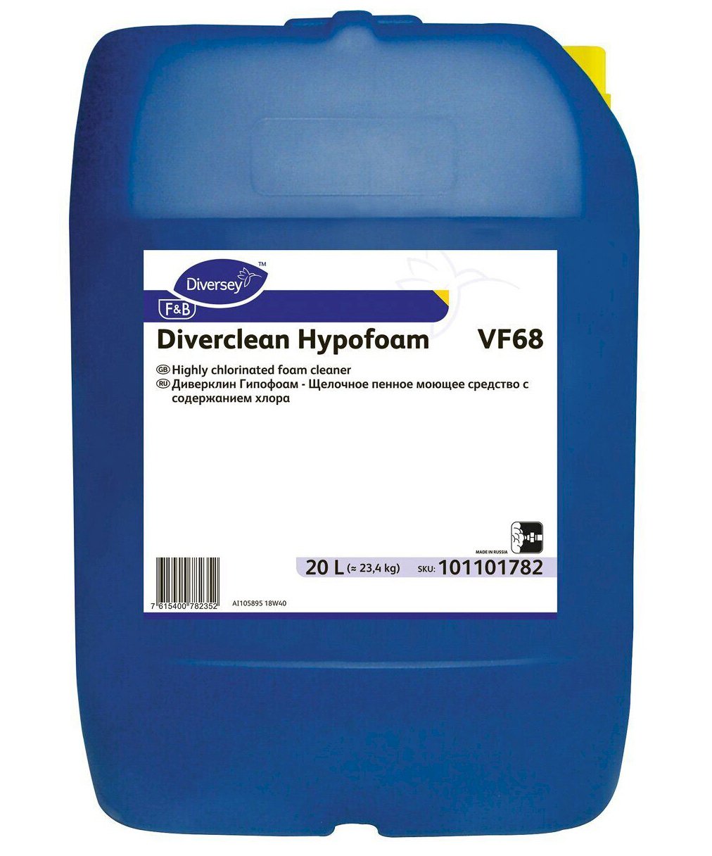 Diverclean Hypofoam VF68 щелочное пенное моющее средство с хлором, 20 литров