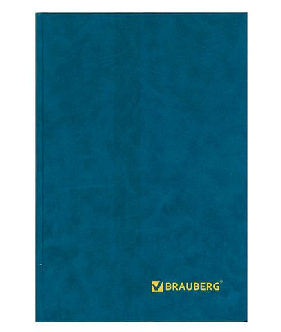 Книга учета Brauberg, А4, 96 листов, клетка, 200х290 мм, бумвинил, блок офсетный