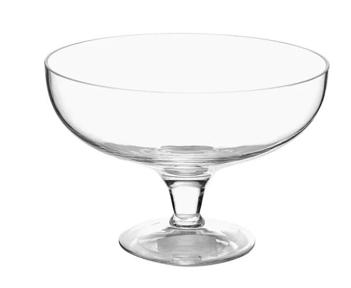 Ваза для фруктов стеклянная, диаметр 205 мм, высота 135 мм, прозрачная