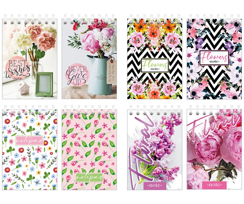 Блокнот BG Floral, А7, 40 листов, на гребне