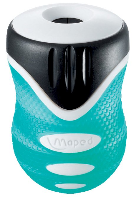 Точилка Maped Clean Grip, 1 отверстие, с контейнером,  с автоматической шторкой, ассорти, прорезиненная