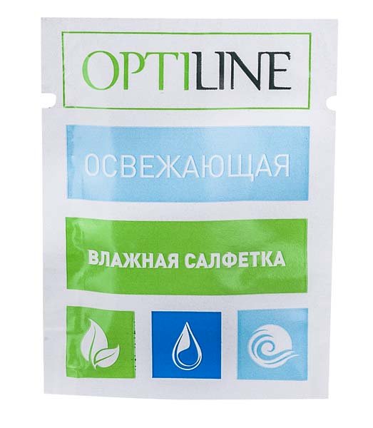 Влажная салфетка Optiline "Освежающая" в индивидуальной упаковке, 1000 ...