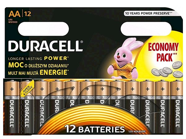  Duracell Basic AA (LR06) алкалиновая, BASIC, 12 штук на .