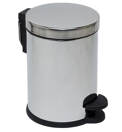 Ведро для мусора с педалью, 3 литра, хром