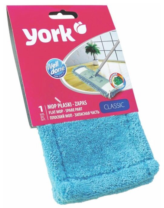 МОП плоский YORK Классик, 42х13 см, карманы, микрофибра, 24 штук