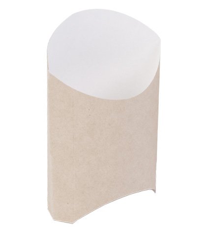 Коробка для картофеля фри используется для фасовки и продажи картофеля фри, чипсов, наггетсов, снеков и т. д. Изготовлена из картона крафтового цвета. Поставляется в плоском виде. Может использоваться для разогрева в микроволновой печи. Устойчива к действию масел и жиров. Объем 120 г. 