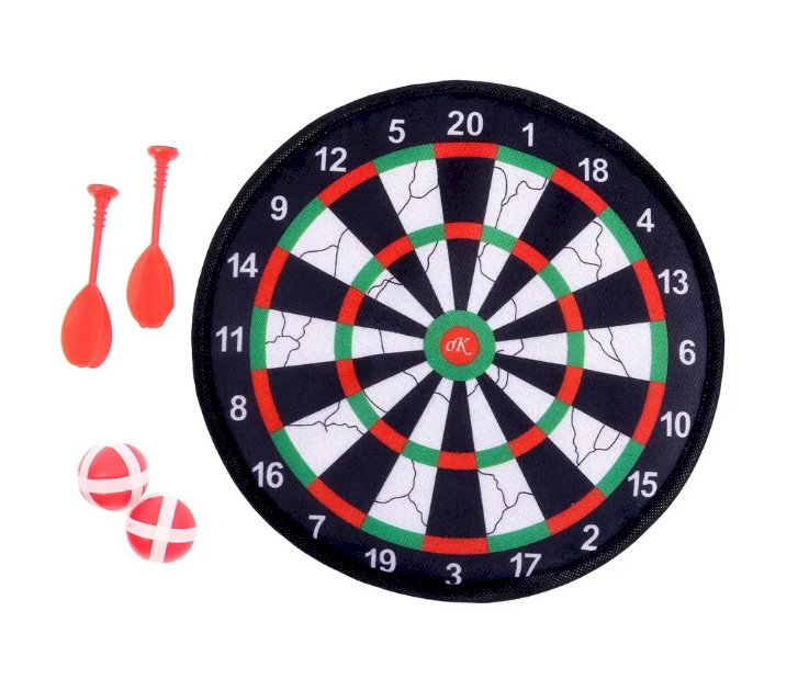 Дартс Классик на липучках — увлекательная игра для всей семьи, которая развивает меткость, координацию движений и концентрацию внимания. Безопасная альтернатива традиционному дартсу с острыми дротиками. Мишень выполнена из прочного текстильного материала с липучками, что обеспечивает надежное крепление дротиков и долговечность игрового поля. Классическая разметка с секторами различного достоинства позволяет играть по стандартным правилам дартса. Яркие контрастные цвета секторов облегчают подсчет очков и делают игру более зрелищной.

В комплект входят мягкие дротики с липучками на наконечниках, которые безопасны для детей и не повреждают окружающие предметы при промахе. Дротики имеют оптимальный вес и балансировку для точных бросков. Липучки обеспечивают надежное сцепление с мишенью и легко отделяются при снятии дротика.

Игра подходит для использования в помещении и на открытом воздухе. Мишень легко крепится к стене или другой вертикальной поверхности. 