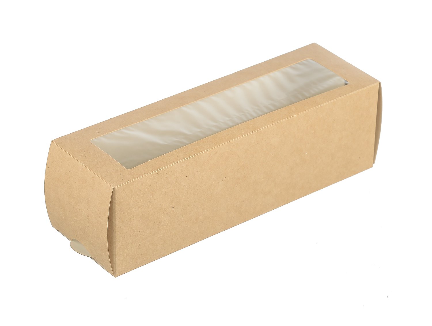 Упаковка под макарон Оригами с прозрачным окном предназначена для бережной доставки и хранения хрупких кондитерских изделий. Выполнена из плотного экологически чистого картона с ламинированным внутренним слоем, что обеспечивает влагостойкость упаковки. Прочная конструкция коробки помогает надолго сохранить изделия в первоначальном виде. Наличие прозрачного окна в крышке позволяет видеть продукцию, не вскрывая коробку. Упаковка удобна в применении за счет выдвижного внутреннего отсека. Может быть использована для различных продуктов питания. Поставляется в плоском виде, быстросборная. Размер коробки 180х55х55 мм. В упаковке 50 штук. 