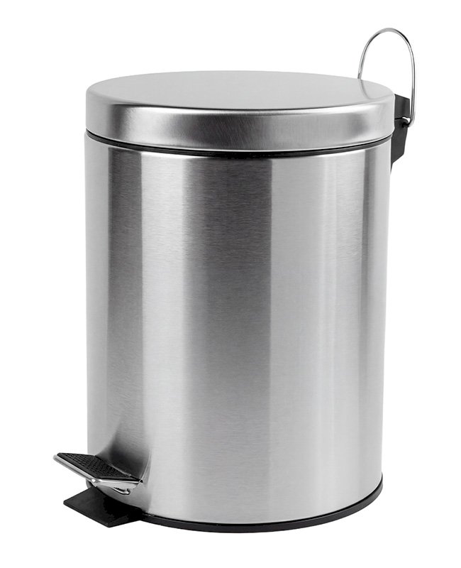 Ведро для мусора Optiline с педалью, 5 литров, нержавеющая сталь, с крышкой
