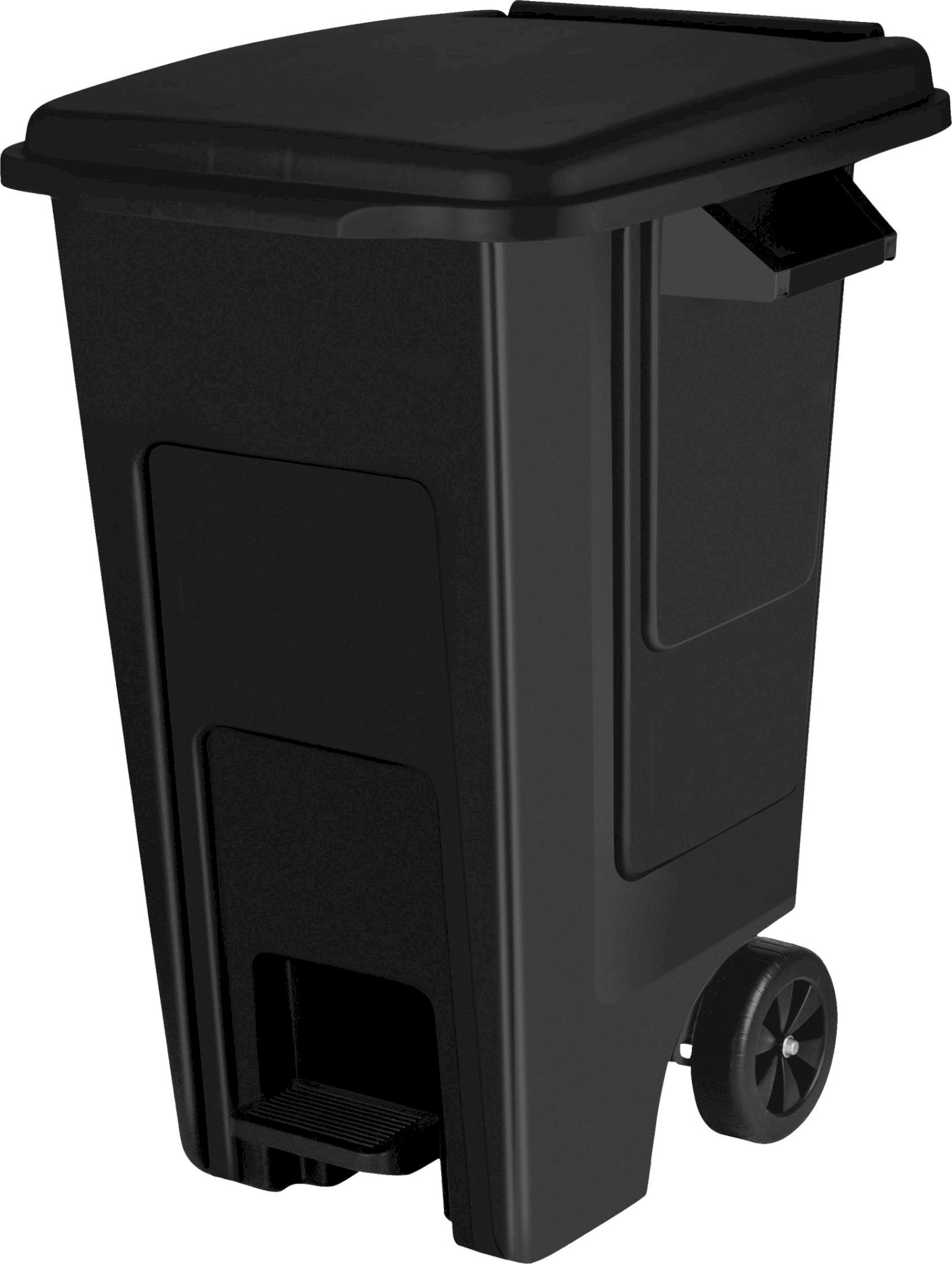 Контейнер для мусора Spin&Clean предназначен для сбора и временного хранения твердых бытовых отходов. Выполнен из высокопрочного пластика, устойчив к механическим повреждениям и воздействию внешних факторов. Большой объем 130 литров позволяет использовать контейнер для обслуживания крупных объектов: офисных зданий, торговых центров, предприятий общественного питания, медицинских и образовательных учреждений, промышленных предприятий. Подходит для установки во дворах частных домов и на придомовых территориях многоквартирных домов. Удобная педаль обеспечивает бесконтактное открывание крышки, что особенно важно для соблюдения санитарно-гигиенических требований. Плотно прилегающая крышка надежно изолирует содержимое, предотвращает распространение неприятных запахов и защищает от попадания атмосферных осадков.  Два прочных колеса значительно облегчают транспортировку полного контейнера, позволяют легко перемещать его к месту вывоза мусора. Эргономичная ручка обеспечивает удобный захват при транспортировке. Гладкая внутренняя поверхность легко очищается и дезинфицируется. Контейнер устойчив к воздействию моющих и дезинфицирующих средств, не впитывает запахи. Морозостойкий пластик сохраняет эксплуатационные свойства при температуре от -30°С до +65°С. Грузоподъемность 250 кг.