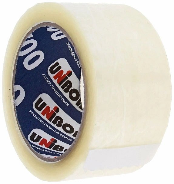 Скотч Unibob ширина 72 мм, 47 мкм, прозрачный, 66 метров в рулоне