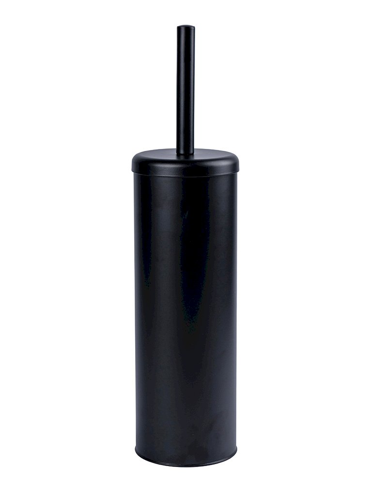 Ёршик для унитаза Optiline с подставкой из металла, черный, матовый