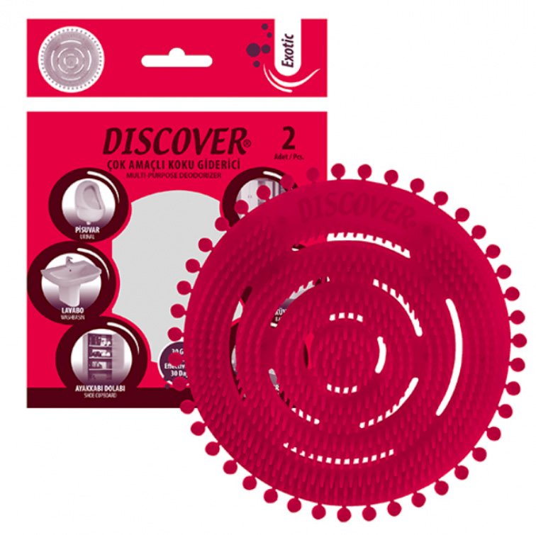 Вставка в писсуар ароматизированная Discover Exotic предназначена для поддержания чистоты и свежести в санузлах общественных зданий, офисов, торговых центров, ресторанов и других коммерческих объектов. Специальная формула обеспечивает длительную ароматизацию помещения и эффективную борьбу с неприятными запахами. Вставка растворяется постепенно, создавая защитный барьер и предотвращая образование известкового налета и мочевого камня. Активные компоненты способствуют дезодорации и дезинфекции поверхности писсуара, поддерживают гигиеническую чистоту сантехники. 
Удобная форма вставки обеспечивает равномерное распределение активных веществ по всей поверхности. 

Область применения: офисные здания, торговые и развлекательные центры, рестораны и кафе, гостиницы, учебные и медицинские учреждения, спортивные комплексы, аэропорты и вокзалы.
