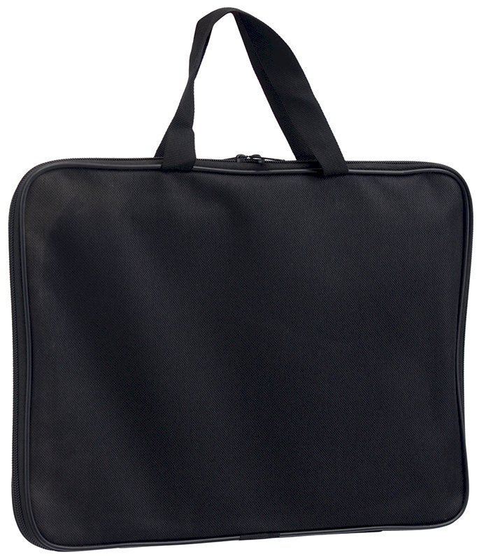 Папка с ручками-стропами, А4, ткань, черная - фото №1