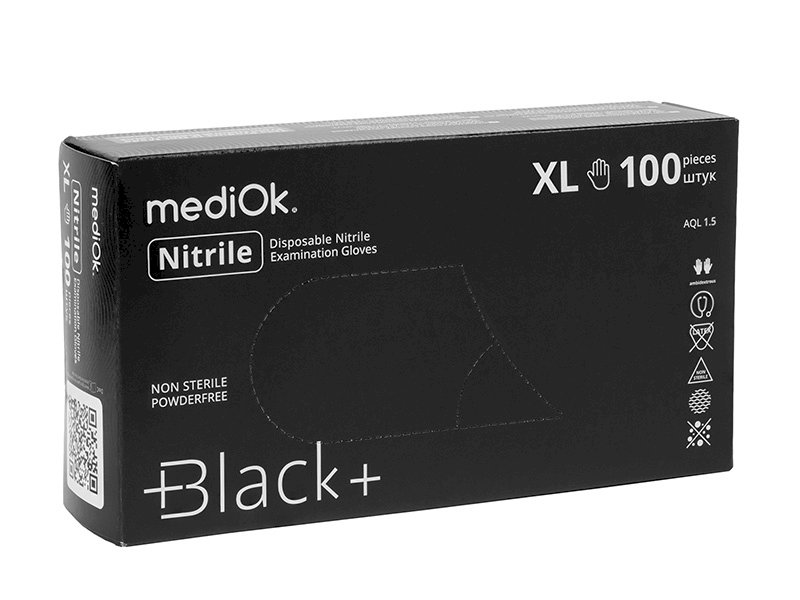 Перчатки нитриловые MediOk Black+ предназначены для защиты рук при выполнении различных хозяйственных и профессиональных работ. Изготовлены из высококачественного нитрила, обеспечивают устойчивость к проколам, порезам и химическим воздействиям. Материал обладает повышенной эластичностью и прочностью по сравнению с латексными аналогами. Неопудренные перчатки исключают риск аллергических реакций и загрязнения рабочих поверхностей. Анатомическая форма обеспечивает комфортную посадку и естественную подвижность пальцев. Одноразовые перчатки легко надеваются и снимаются, не прилипают к коже. 

Размер ХL. Цвет черный. В упаковке 100 штук.