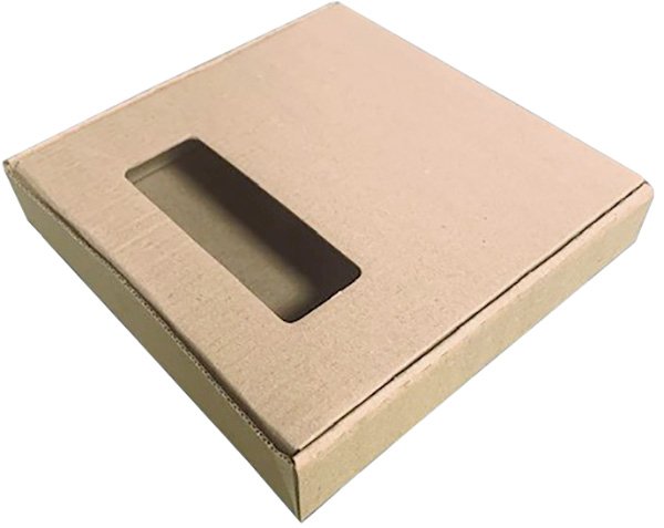 Коробка с окном под пельмени Оригамо, 200х200х40 мм, МГК, бурая, 100 штук 