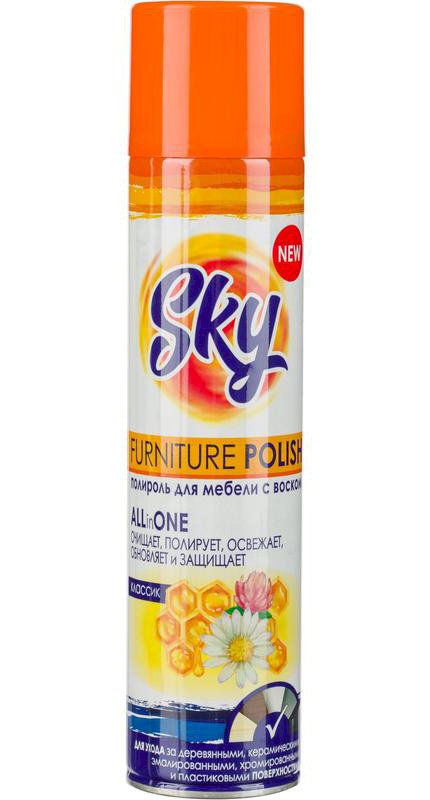 Sky Полироль для мебели аэрозоль, 300 мл, c воском