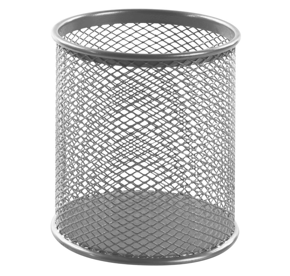 Подставка-органайзер Brauberg Germanium 100х89 мм, круглое основание, металлическая, серебряная