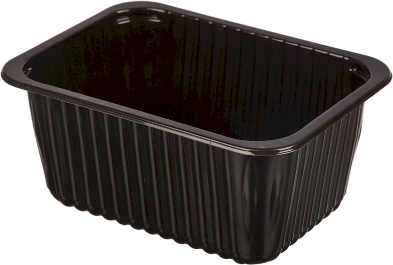 Контейнер под запайку используется для фасовки мясных и рыбных полуфабрикатов, готовых блюд, деликатесов. Можно разогревать в СВЧ-печи. Изготовлен из полипропилена черного цвета. Объем 1400 мл, размер 187х137х83 мм, в упаковке 400 штук.