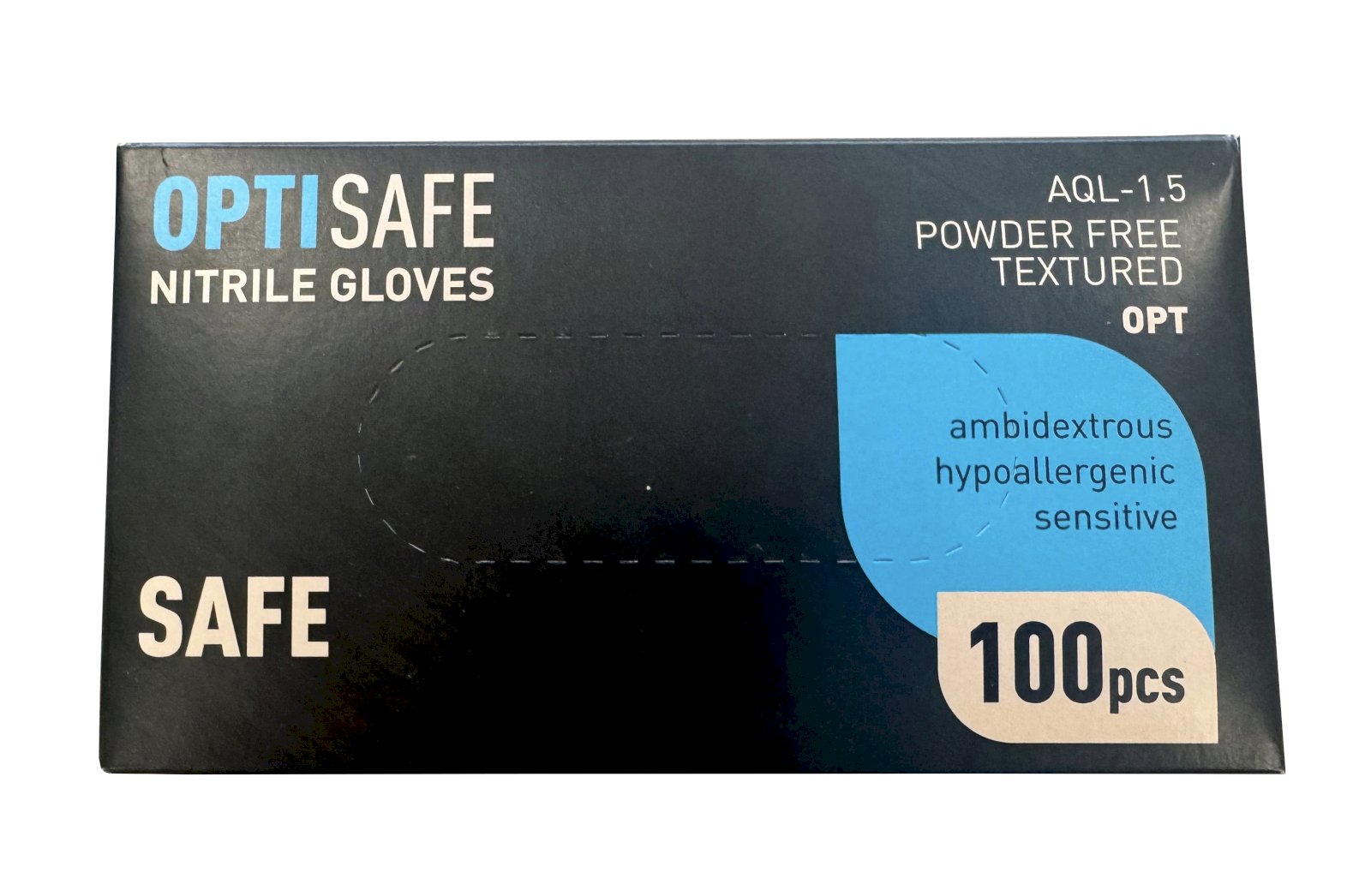 Перчатки нитриловые Optisafe черные, размер XL, 100 штук