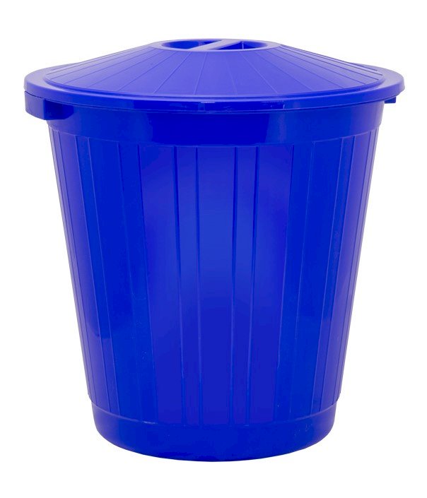 Бак мусорный с крышкой, 50 литров, синий