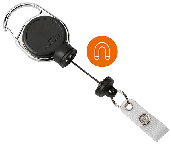 Держатель для бейджа Durable с рулеткой, черный - фото №1