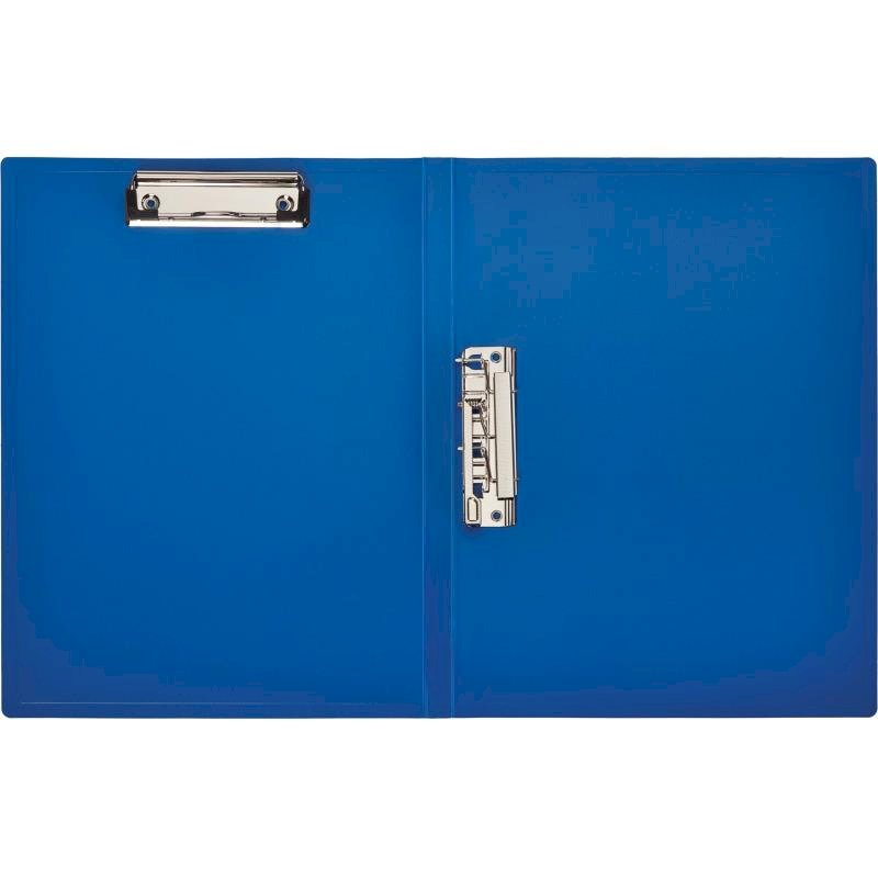 Папка с 2-мя прижимными механизмами А4, 700 мкм, синяя