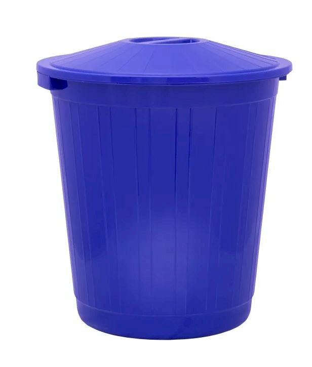 Бак мусорный с крышкой 80 л, синий