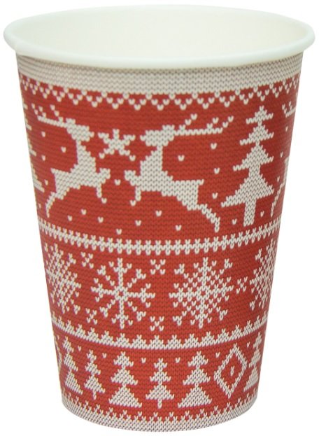 Стакан бумажный Зимние Узоры, 300 мл, диаметр 90 мм, 50 штук