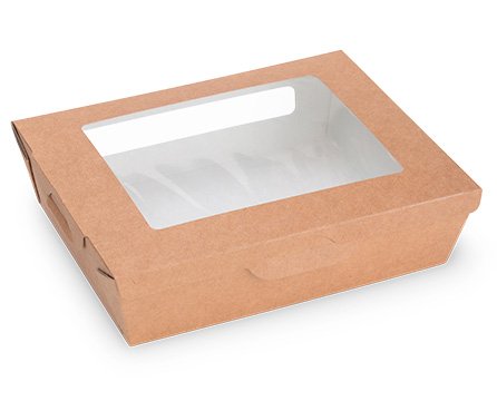 Упаковка с прозрачным окном выполнена из экологически чистого картона. Предназначена для доставки и хранения холодных и горячих блюд. Коробка может использоваться для разогрева продукции в микроволновой печи. Наличие окна обеспечивает обзор продукции без вскрытия упаковки. Размер упаковки 190х150х50 мм. Объем вложения 1000 мл. В упаковке 250 штук.