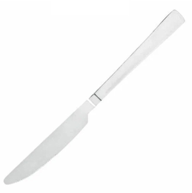 Нож столовый Bazis" изготовлен из высококачественной нержавеющей стали. Классический дизайн и серебристый цвет делают прибор универсальным для любой сервировки стола. Эргономичная форма ручки обеспечивает удобный захват и комфортное использование. Гладкая полированная поверхность легко очищается и сохраняет привлекательный внешний вид при интенсивном использовании. Нож подходит для ежедневного использования на предприятиях общественного питания, кафе и ресторанов. Устойчив к мытью в посудомоечной машине. Изделие соответствует стандартам качества и безопасности для контакта с пищевыми продуктами. Нейтральный дизайн гармонично сочетается с любыми столовыми приборами и посудой, создавая элегантную сервировку стола.