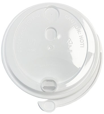 Крышка для стакана, 90 мм, белая, с клапаном, РР, 1000 штук