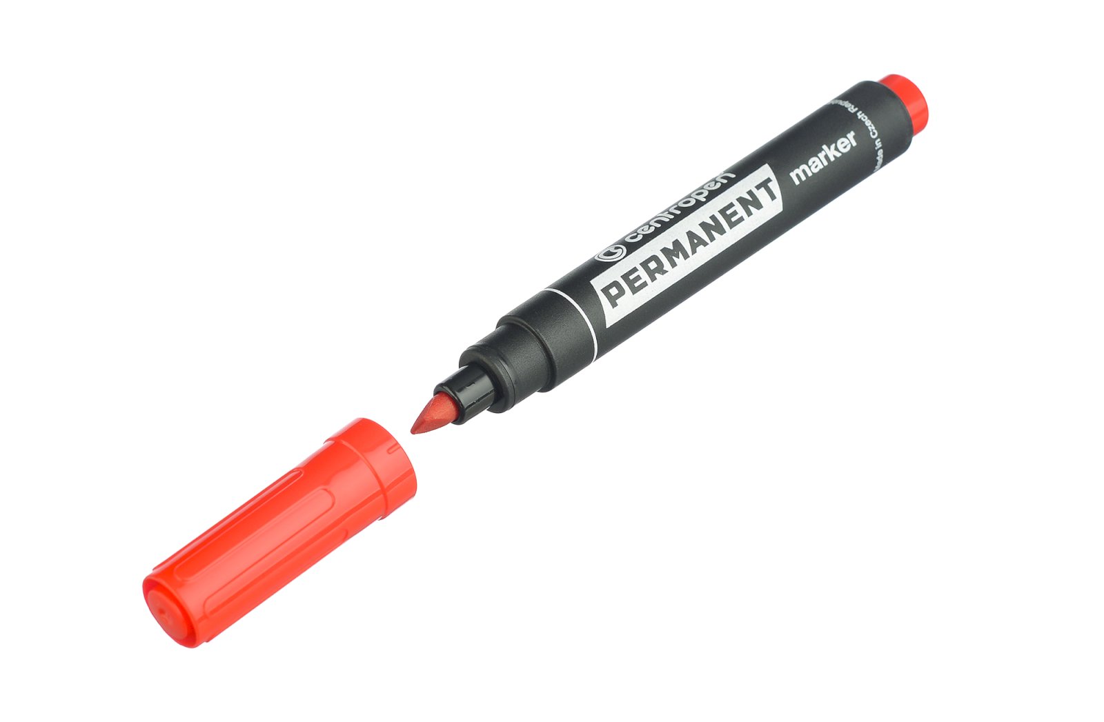 Маркер перманентный Centropen "8576, красный, скошенный, 1-4,6 мм  - фото №1