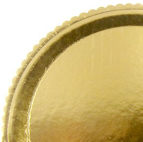 Поднос картонный фигурный, диаметр 260 мм, толщина 2,4 мм, золотой, 50 штук