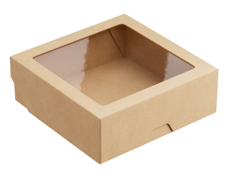 Упаковка OneBox 150х150х55 на 1230 мл, крафт, 25 штук