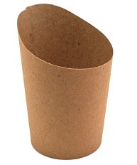Бумажный стакан предназначе для фасовки и доставки маленьких порций картофеля фри, поп-корна, снеков. Выполнен из крафтового картона, хорошо удерживает жир и влагу, не требует сборки. Подходит для разогрева продукции в микроволновой печи. Объем 250 мл. Верхний диаметр 75 мм, диаметр дна 60 мм. Высота по верхнему краю 110 мм, по нижнему 82 мм.