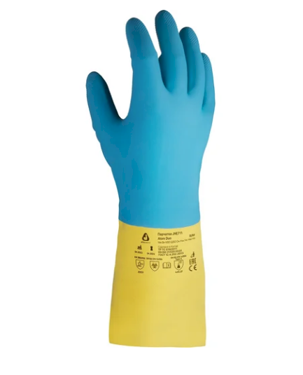 Перчатки латексные с неопреном Jeta Safety с напылением предназначены для защиты рук при выполнении хозяйственных и производственных работ. Изготовлены из высококачественного латекса с добавлением неопрена, обеспечивают повышенную прочность и эластичность изделия. Внутреннее хлопковое напыление создает комфортные условия для длительного использования, предотвращает потливость рук и обеспечивает дополнительную мягкость. Комбинированный состав латекс-неопрен придает перчаткам улучшенные защитные свойства и износостойкость. Анатомическая форма обеспечивает удобную посадку и естественную подвижность пальцев. Текстурированная поверхность на ладонях и пальцах увеличивает сцепление с инструментами и поверхностями, предотвращает скольжение во влажной среде. Перчатки эффективно защищают от воздействия щелочей (класс защиты К80Щ50), механических повреждений, влаги и загрязнений. Подходят для работы с моющими и чистящими средствами, выполнения строительных и ремонтных работ, садово-огородных мероприятий.
